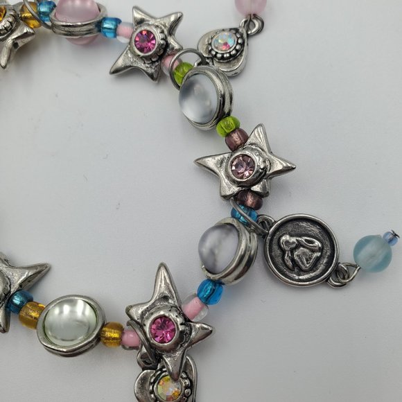 Silver Women's Stretch Bracelet Rhinestones - Picture 5 of 5